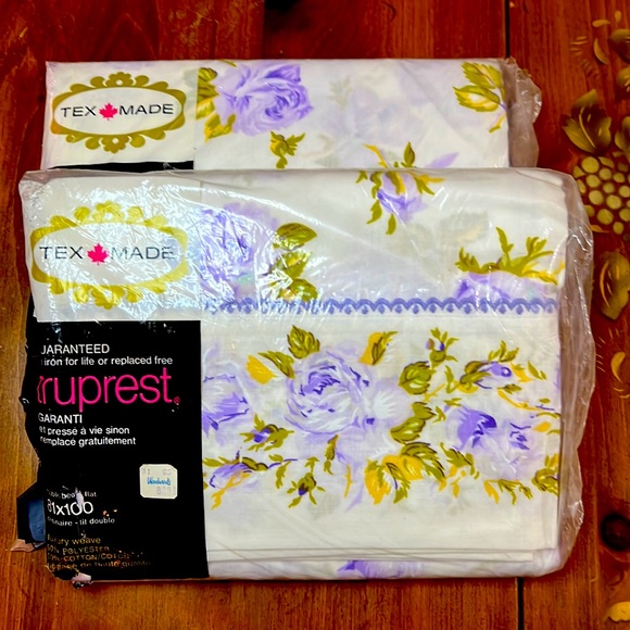 Bedding Vintage Double Bed Flat Sheet Era 196package Damage Poshmark